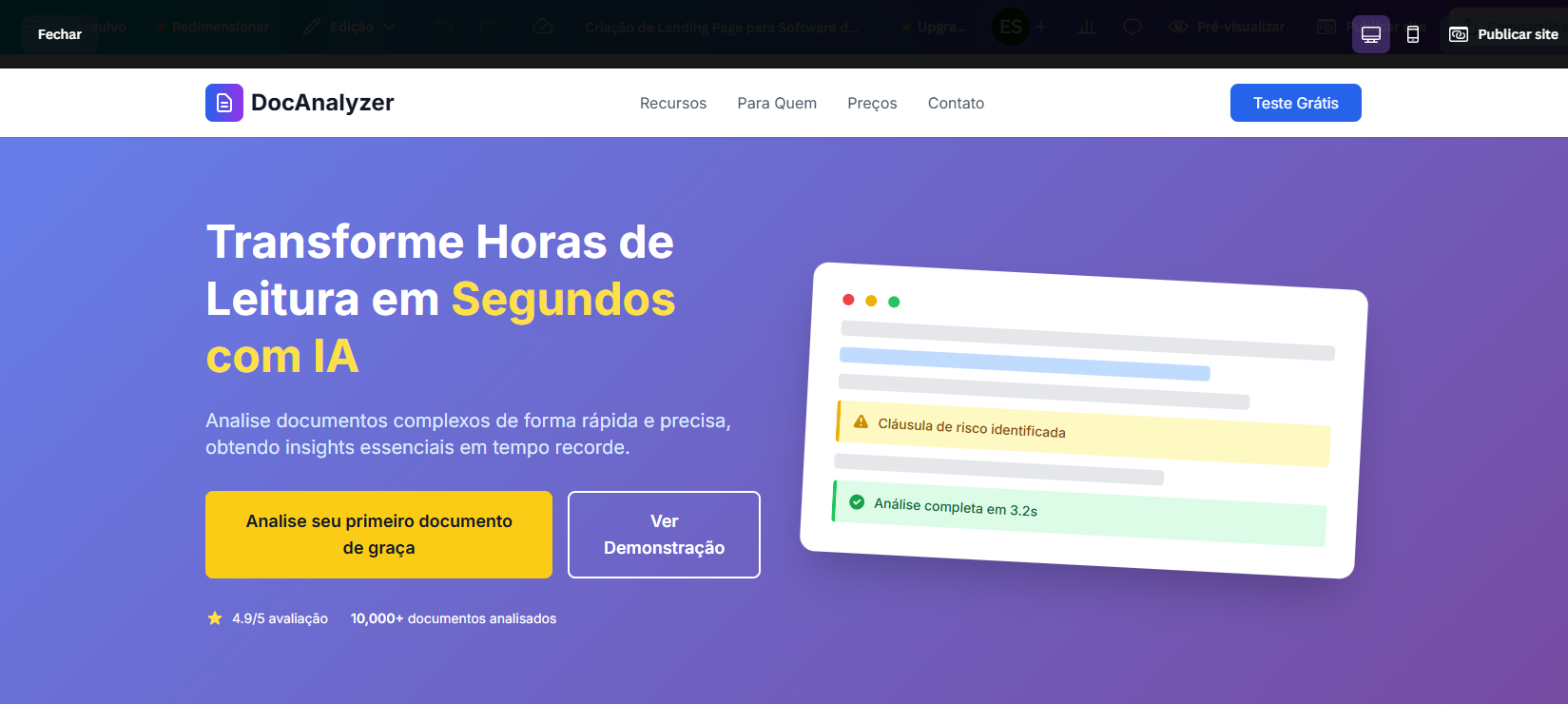Interface do DocAnalyzer